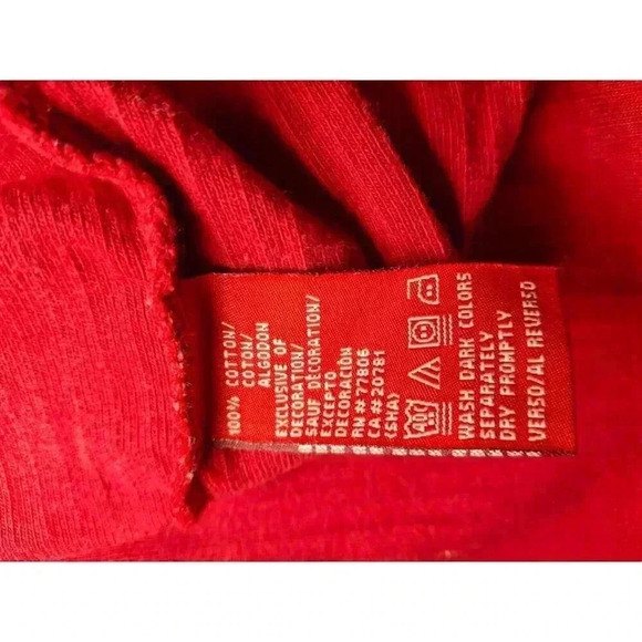 Vintage Tommy Hilfiger Denim Mens XL Red V-neck Shirt Short Sleeve Tee - Picture 7 of 11